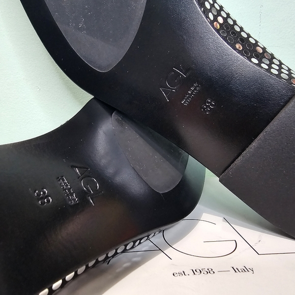 NIB AGL Rei Black & Light Capsule Satin Pointed Toe Flats Moccasin Loafers sz 38 - Picture 11 of 11